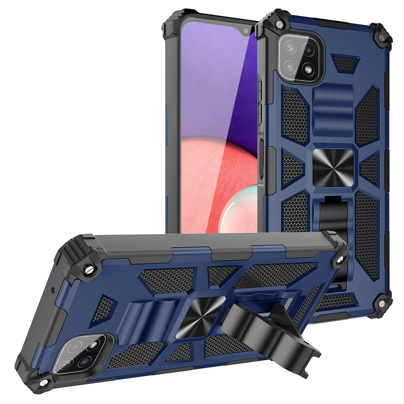 Built-in Kickstand TPU Case with Magnetic Mount for SAMSUNG GALAXY A22 5G in Blue